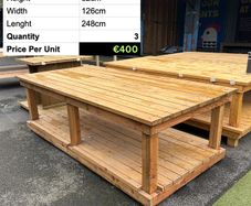 Heavy Duty Wooden Work Bench Industrial Table 248cm . 1 left