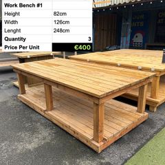 Heavy Duty Wooden Work Bench Industrial Table 248cm . 1 left