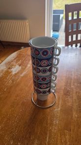 6x tea cup with stand