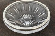 Vintage Hermann Bauer crystal bowl with silver rim