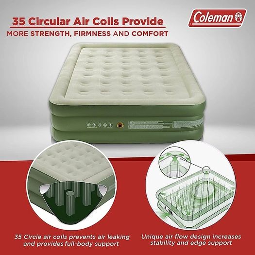SALE Airbed Maxi Comfort Bed Raised King, Camping Mat, Flocked Air Bed, Inflatable Double Height Air Mattress, Blow Up Bed