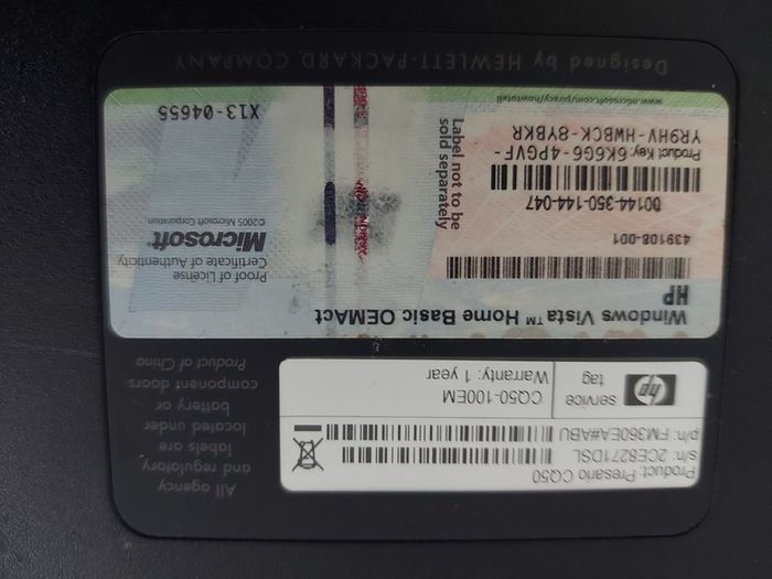 Compaq Presario CQ50, AMD Sempron SI-40, 2.0GHz, 1GB Ram, Windows 7, 32 Bit, Firefox, Opera and chrome, excellent cosmetic condition, Vintage Laptop