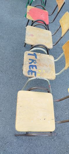 Four School Chairs