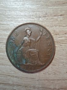 Great Britain UK 1947 One Penny George VI Coin - free standard postage