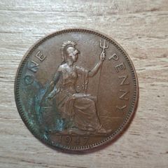 Great Britain UK 1947 One Penny George VI Coin - free standard postage