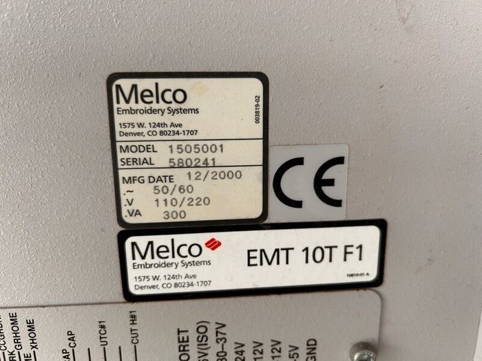 Melco single head embroidery machine