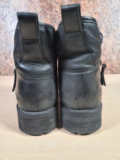 Womens Ugg Lavelle Ankle Boots Black Leather  Wool Lined Size Uk 5 Eu 38