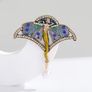 Art Nouveau Style Lady Wings Fairy Pearl Brooch Image 3