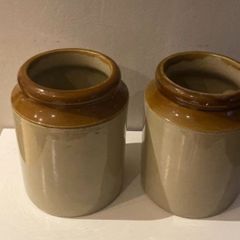 vintage  stoneware  storage Jars