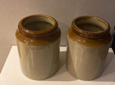vintage  stoneware  storage Jars
