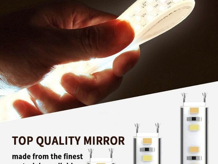 600x500mm Bathroom Mirror With Lights, Horizontal Vertical/Sensor Switch LED Illuminated Bath Vanity Wall-Mounted Mirrors (FREE POSTAGE)