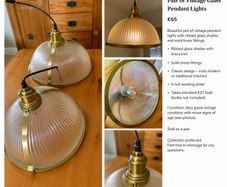 Vintage glass pendant light