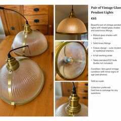 Vintage glass pendant light