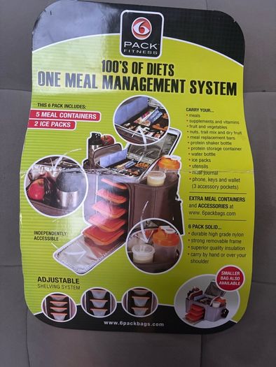 Bag suitable for fitness meal storage etc