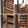 Industrial Tall Storage Cabinet with Door 167 cm Vintage Bookcase Narrow Display Shelf Living Room Kitchen Storage Unit Image 5