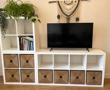 IKEA KALLAX Shelving Units with 8 KNIPSA Seagrass Baskets