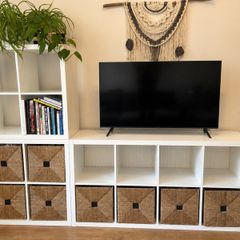 IKEA KALLAX Shelving Units with 8 KNIPSA Seagrass Baskets