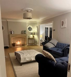 Cream & Brass Semi-Flush Ceiling Light