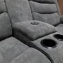 Roma Plus Grey Fabric Wireless Charging Recliner Sofa Image 9