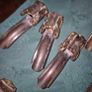 Rare Antique carpet clips x30 in metal copper tone Image 5