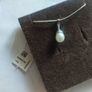 silver pendant and drop earrings with pearl Image 5