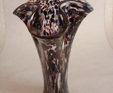 Vintage Murano Confetti Handkerchief Glass Vase