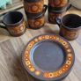 Vintage Kiln Craft Hermes Staffordshire Mugs & Saucers / Side plates Image 2