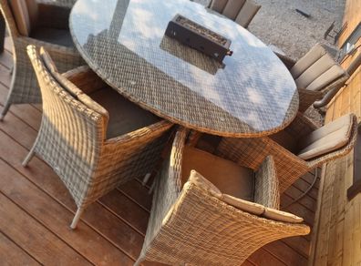 Rattan 8 seater dining set new