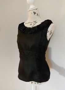 BNWT Size 10 petite Black Pure Silk Top