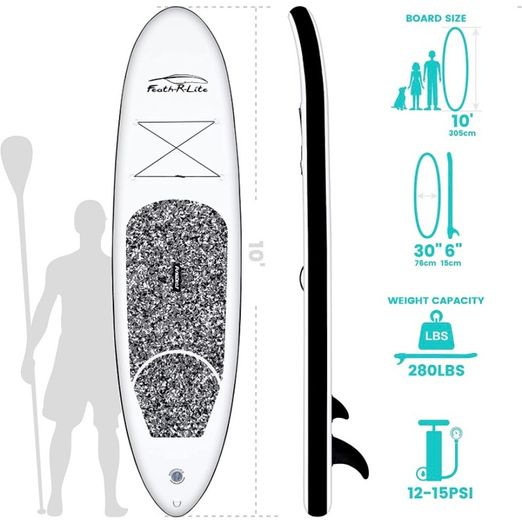 Inflatable 10x30x6 inch Ultra Light 16.7lbs SUP for All Skill Levels Everything Included with Stand Up Paddle Board Adj Paddle Pump ISUP Travel Backpack Leash Waterproof Bag (FREE POSTAGE)