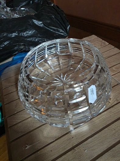 CRAZY CHEAP Waterford Crystal Eagle & Waterford Crystal Tralee Bowl & Bronze Metal Art Nouveau period Vintage Large Candelabra - early 1900's