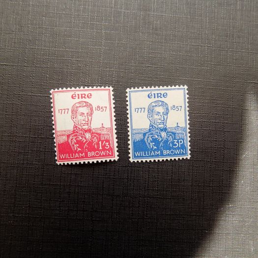 Ireland 1957.Centenary of the The Death of Admiral William Brown.Stamp Set.Mint Never Hinged.