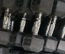 115kg rubber hex dumbbells