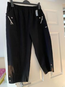 Crop trousers New fabulous mix cotton-size 1416 Black