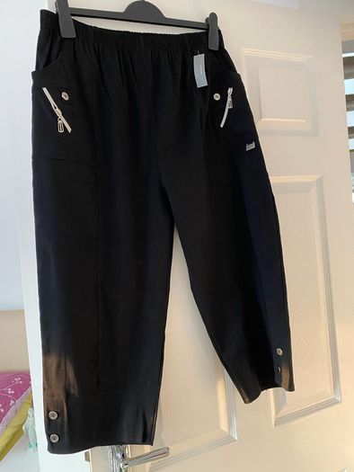 Crop trousers New fabulous mix cotton-size 1416 Black