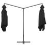 Double Parasol with Steel Pole 250x250 cm Black Image 4