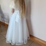 Girls 3d petals communion dress + fur cape jacket Paul Costello 8 9 10 years age + bag tiara headpiece gloves shoes Image 4