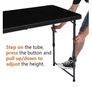 4 Foot Rectangular Folding Table, 4 Adjustable Height Settings with Carrying Handle, Indoor & Outdoor, Portable, Lightweight, Travel Table, Picnic, Camping, Black, 121.4 x 60.7 x 86.1 cm Image 4