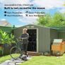 9 x 6ft Metal Garden Shed, Outdoor Storage Tool House with Ventilation Slots, Foundation Kit and Lockable Double Doors, Light Green Image 3