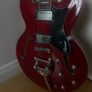Hartwood Revival Vibrato Semi Acoustic Guitar, Cherry Red Image 2