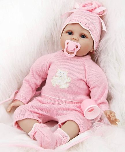 Realistic Reborn Dolls Baby Girl 22inch 55cm Soft Vinyl Silicone Real Life Baby Dolls Looking Newborn Reborn Dolls Toddler Baby Girl Toy Best Xmas Gift (FREE POSTAGE)