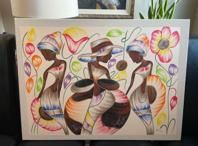 Stunning Original Framed Painting From Dominican Republic - Can Deliver