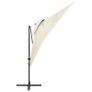 Cantilever Umbrella with Double Top Sand 250x250 cm Image 4