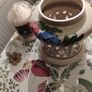 Vintage Hand Panted Cut Out lidded jar plus candle Image 4