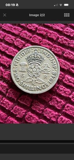 1848 British Two Shilling Coin