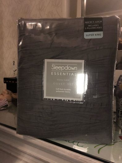 Super king quilt cover  charcoal