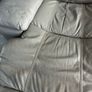 3 + 1 seater taupe grey leather sofa. Image 4
