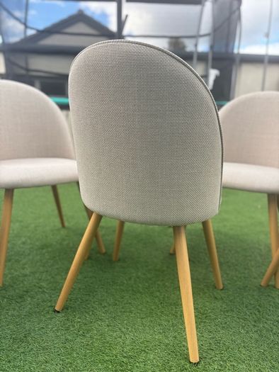 6 x Beige Fabric Dining Chairs