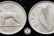 [#453] - Ireland 1968 | Irish 6p | Six Pence | Wolfhound | KM.13a | UNC
