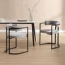 Set of 2 Modern Dining Chairs Metal Frame Velvet Image 7